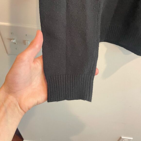 Garnet Hill M Women 100% Cashmere Turtleneck Sweater Black Classic Old Money Lux - Picture 13 of 14